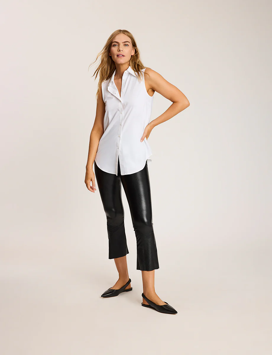 Classic Sleeveless Oversized Button Down Shirt - Image 3