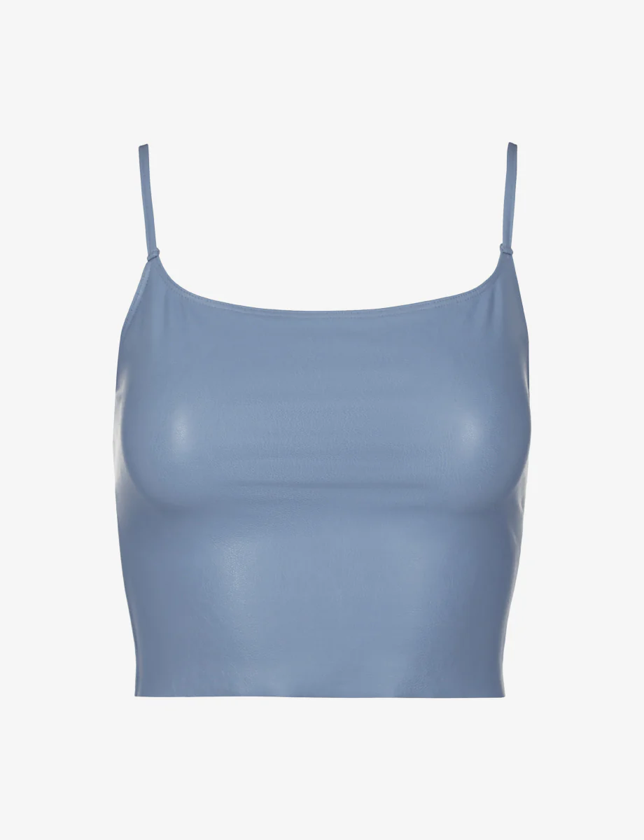 Faux Leather Cami Crop Top - Image 11
