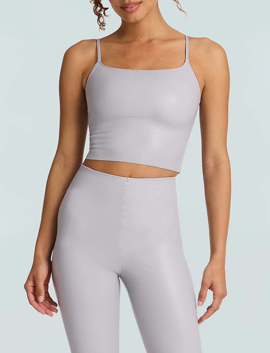 Faux Leather Cami Crop Top - Image 5