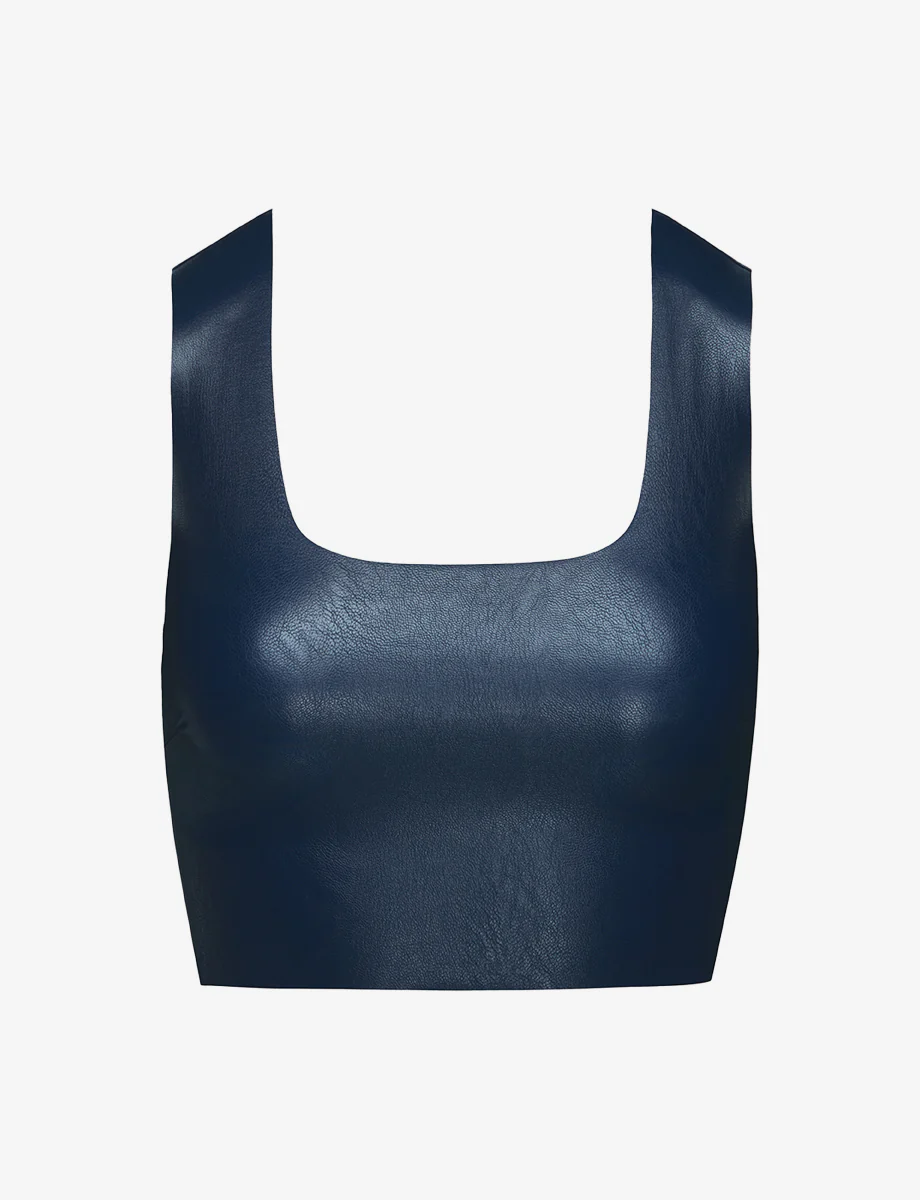 Faux Leather Squareneck Crop Top - Image 22