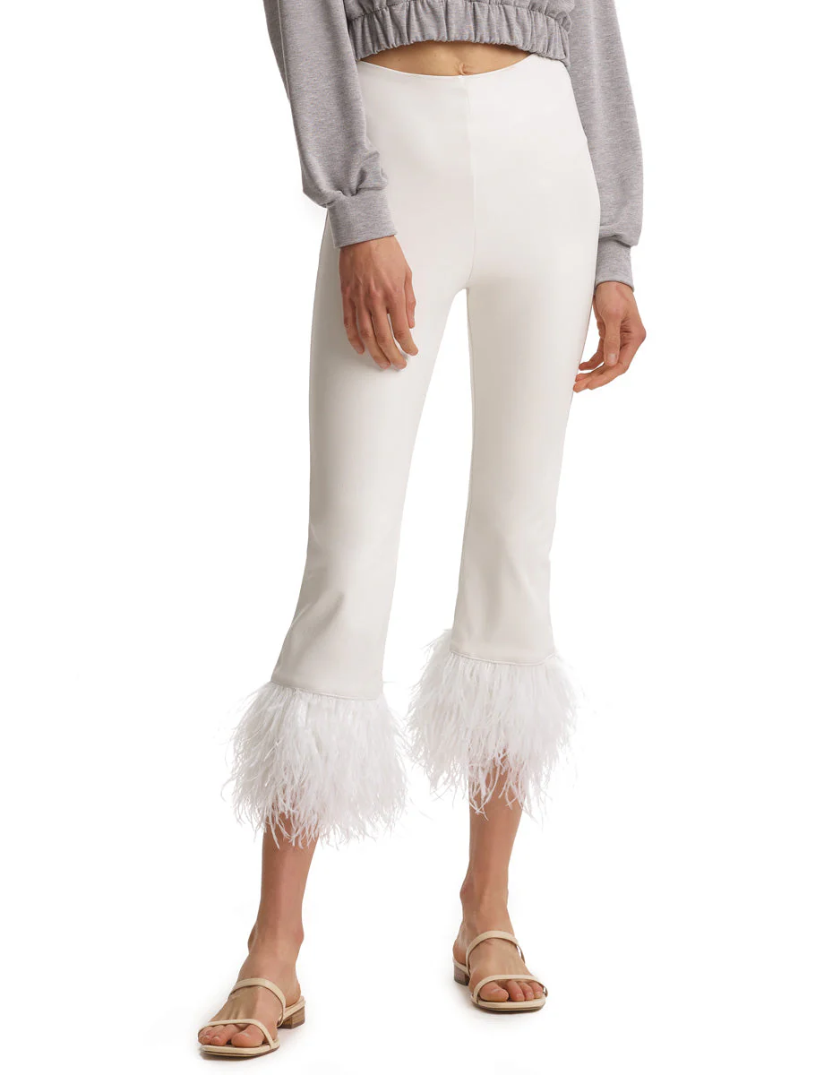 Faux Leather Feather Crop Flare - Image 2