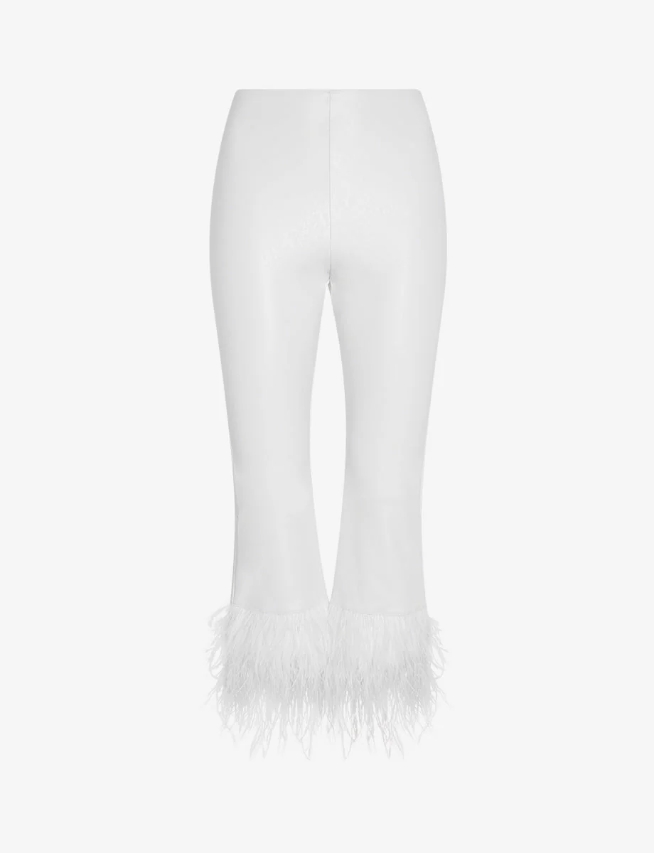 Faux Leather Feather Crop Flare - Image 4