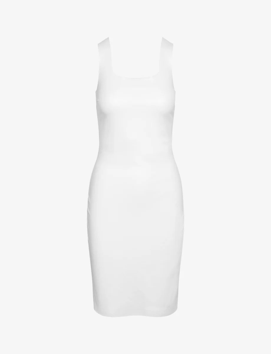 Faux Leather Square Neck Dress - Image 3