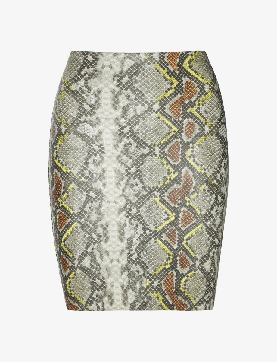 Faux Leather Animal Mini Skirt - Image 3
