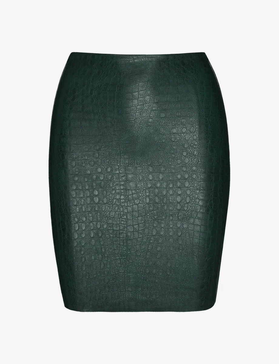 Faux Leather Animal Mini Skirt - Image 6