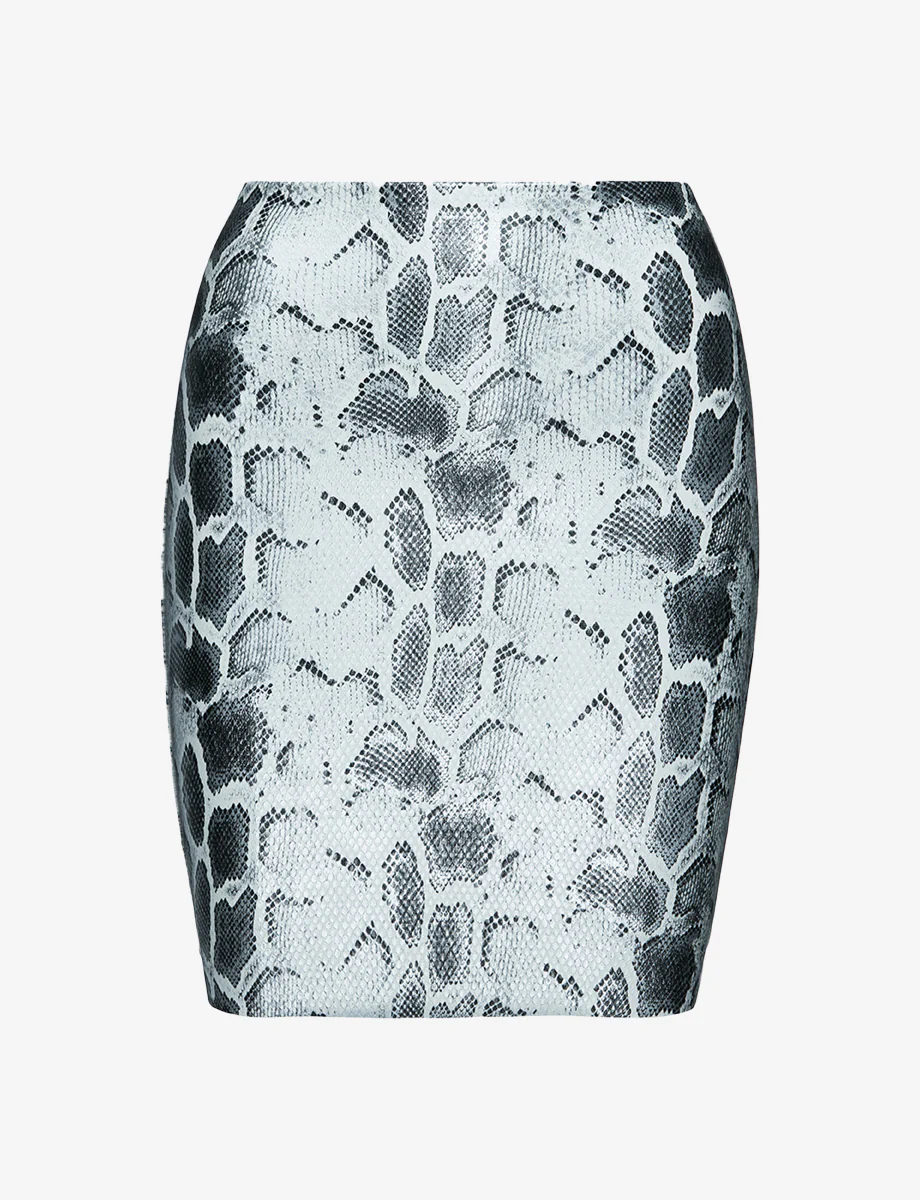 Faux Leather Animal Mini Skirt - Image 9