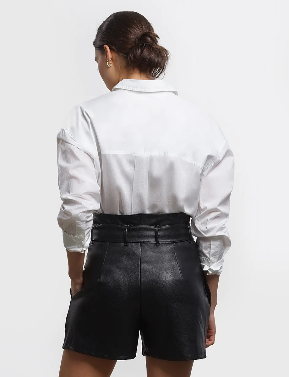 Faux Leather Paperbag Short - Image 10