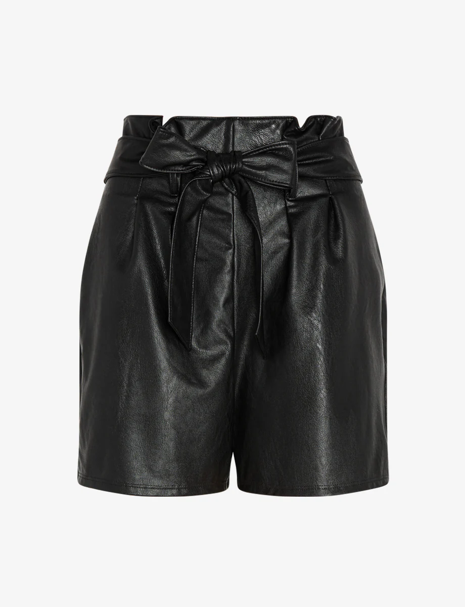 Faux Leather Paperbag Short - Image 11