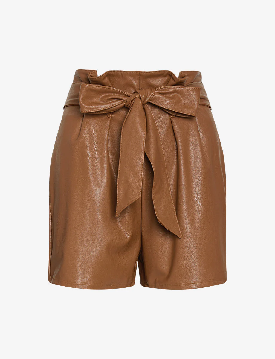Faux Leather Paperbag Short - Image 3
