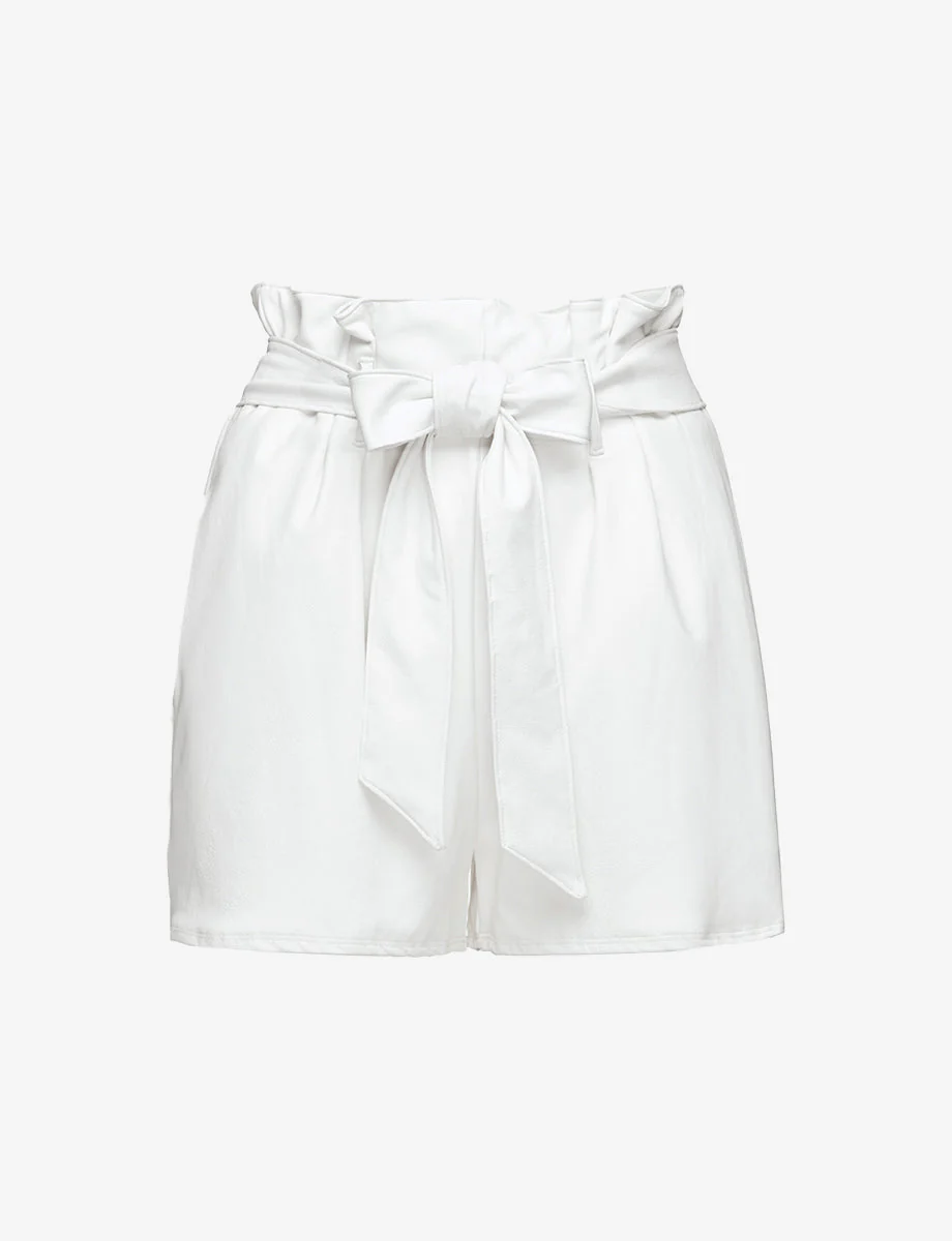 Faux Leather Paperbag Short - Image 6
