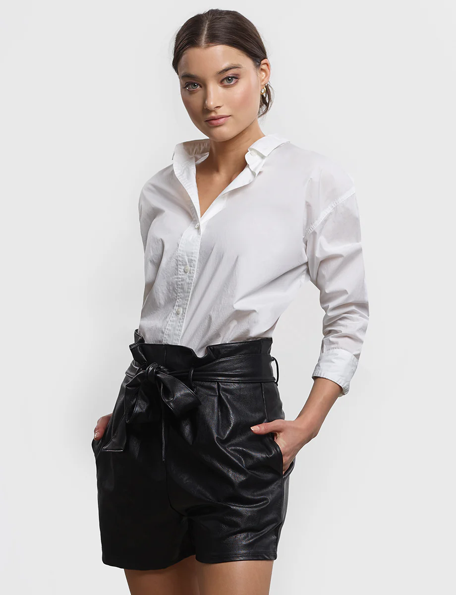 Faux Leather Paperbag Short - Image 9